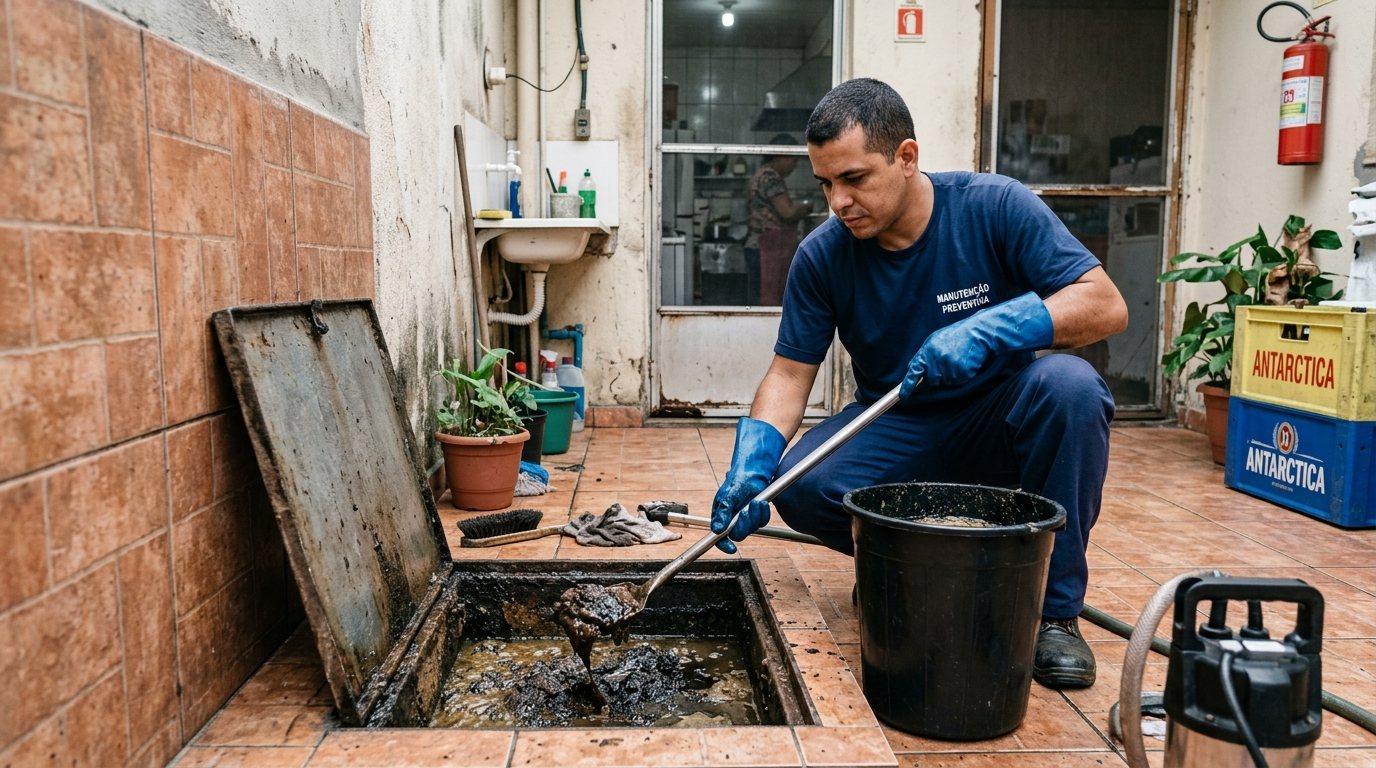Limpeza de Caixa de Gordura com Equipe em João Pessoa‑PB