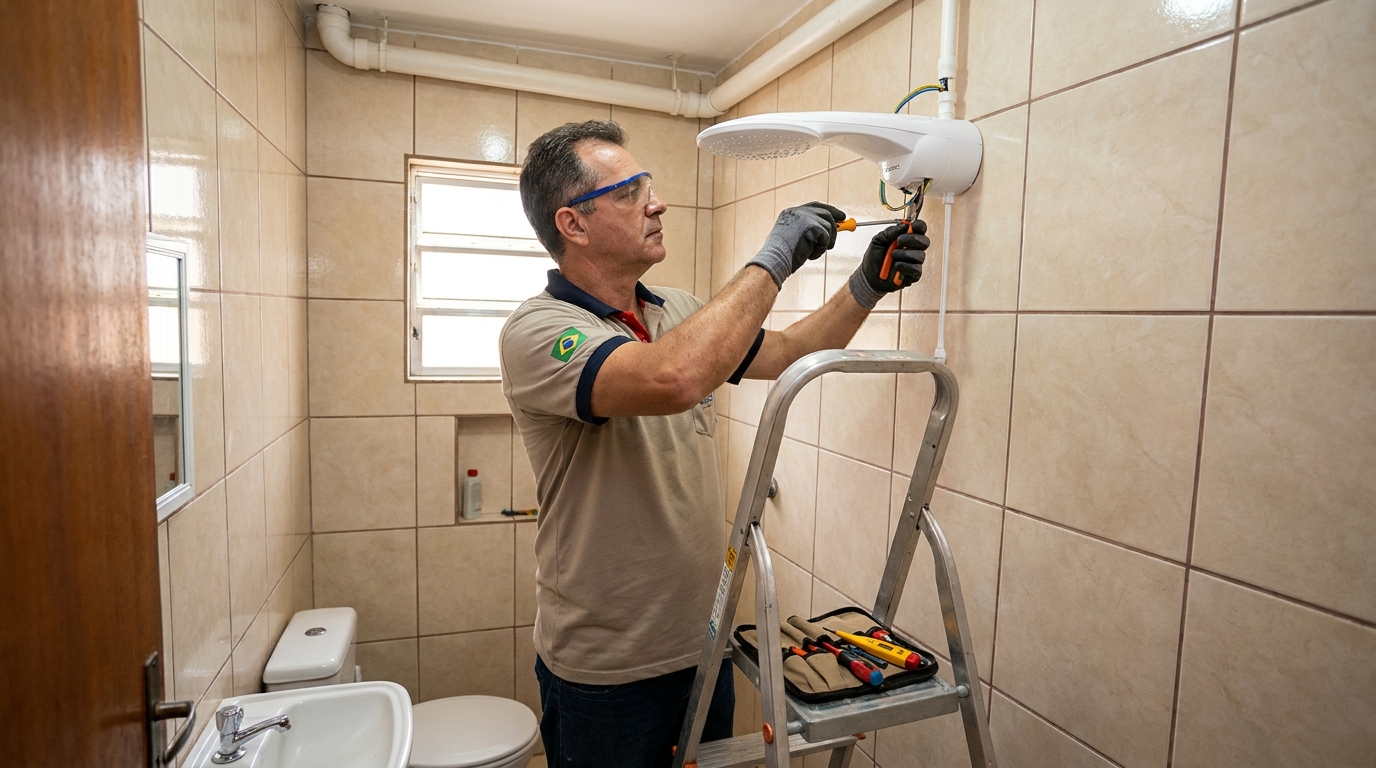Substituição de Chuveiro Antigo em João Pessoa‑PB